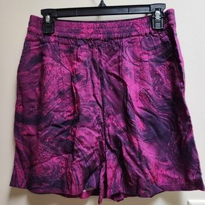 NEW The Drop Vibrant Purple Wave Print Pull-on Shorts with Pockets Size M